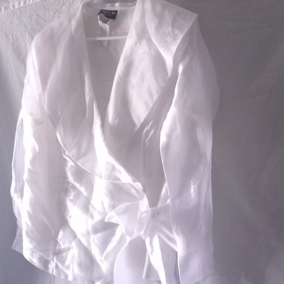 Women's XL Onyx Nite Vintage Glossy Front Wrap Shirt - Picture 13 of 17